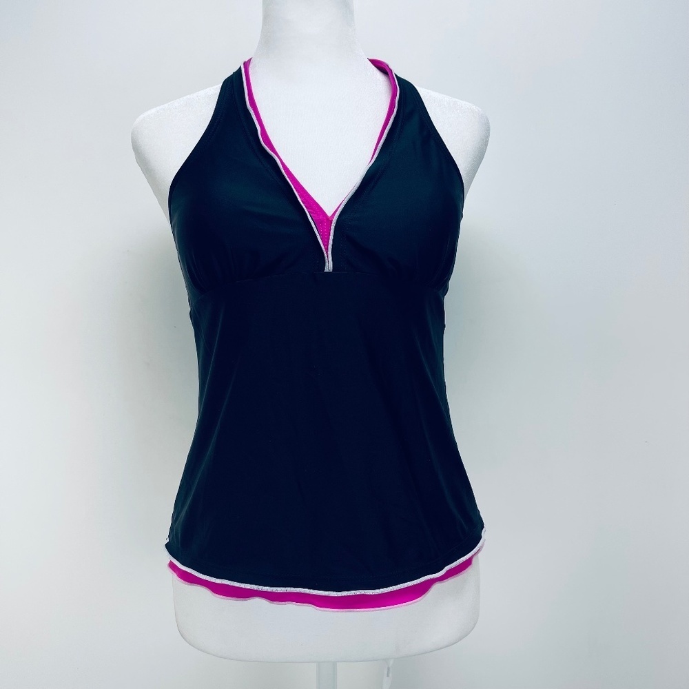 Rekita Women’s Wear It Feel It Halter Top One Piece Padded Black Pink Size M